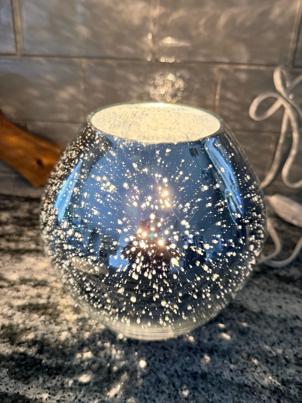 Vintage/Discontinued IKEA KNUBBIG Silver Mercury Glass Stargaze Table Lamp!